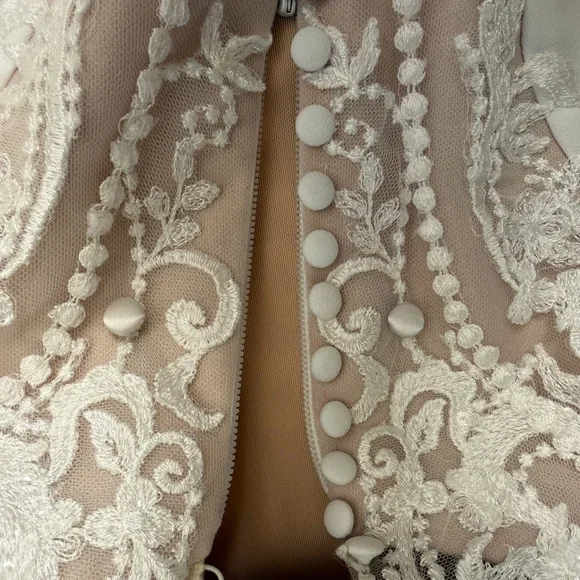 Pronovias Barcelona Cream Lace with Intricate Patterns - Picture 12 of 16